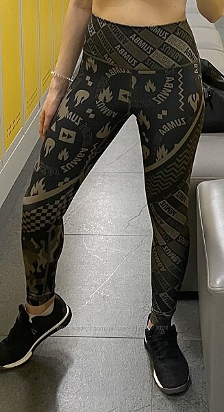 Легінси чорні з прінтом, zumba wear, оригінал