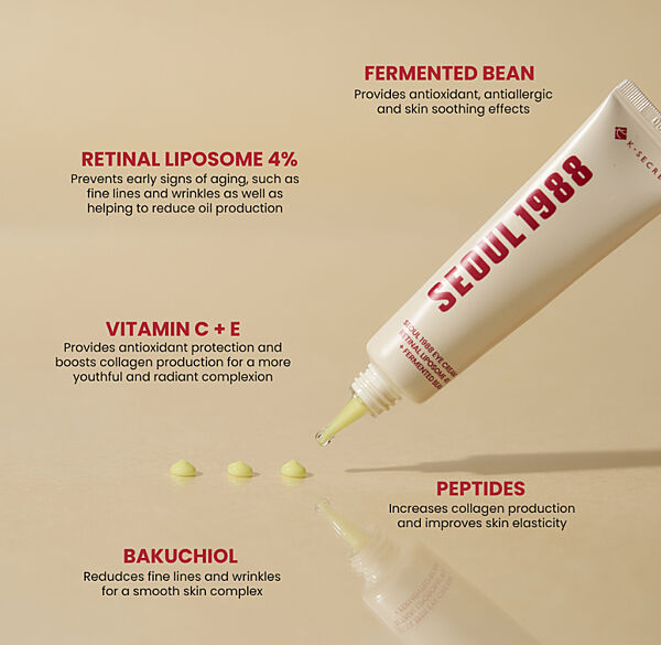 Крем для шкіри навколо очей Ksecret K-Secret SEOUL 1988 Eye Cream Retinal Liposome 4  Fermented Bean 30 ml