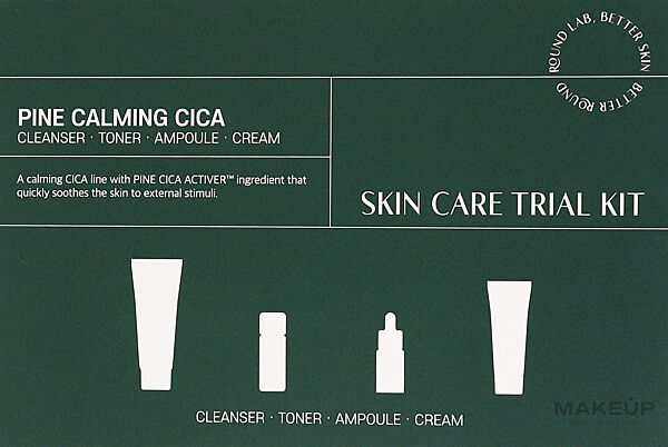 Набір мініверсій для заспокоєння та відновлення шкіри Round Lab Pine Calming Cica Trial Kit 80 ml