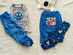 5-6 рок, 110-116 Primark флісова піжама з Монстрами. реглан та штаніки з пр