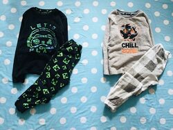 12-13 рок Primark флісова піжама з Майнкрафт та Плейстейшн. реглан та штані