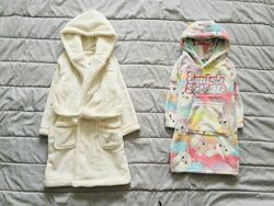 5-6 рок. Primark флісовий, махровий, пухнастий халат. колір молочний. тепли