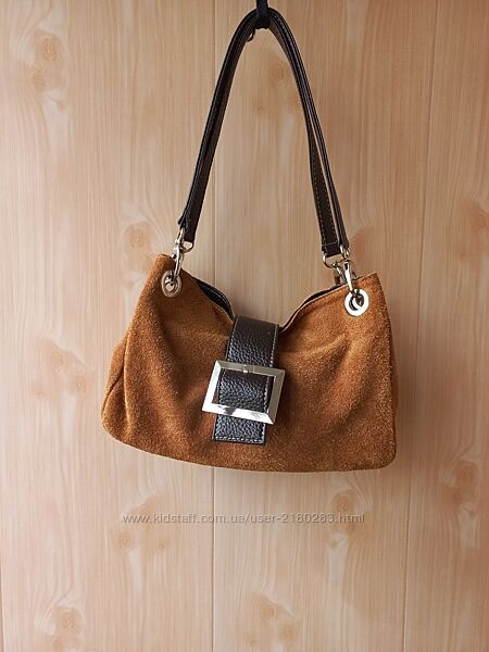 Италия натуральная кожаная замшевая сумочка маленькая Genuine Leather