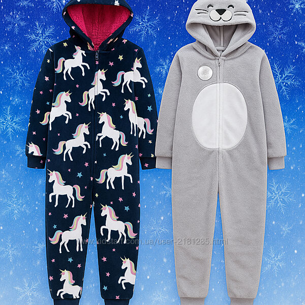 5-6 рок. Primark флісовий пухнастий кігурумі з Однорогами і Зайкою. Супер -