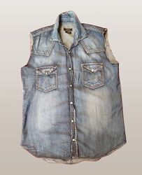 Джинсовая рубашка без рукавов ZARA