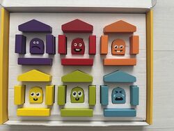 Деревяний конструктор Cubika  Кольорові будиночки