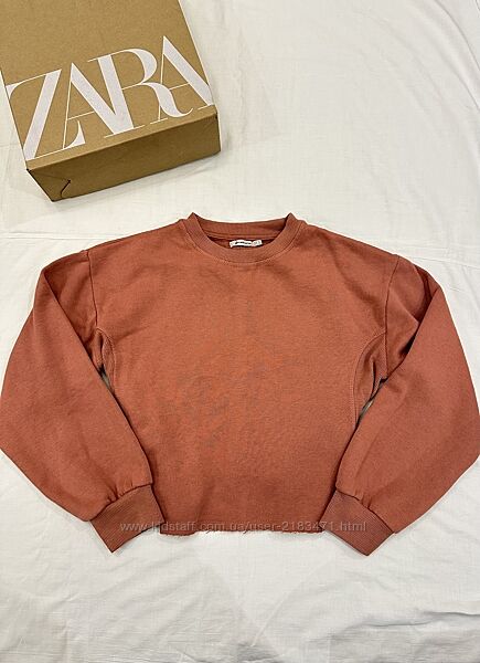 Stradivarius світшот на флісі, тепла кроп толстовка, джемпер оверсайз