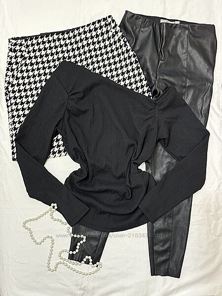 F&f трендова кофтинка зі збірками, текстурний лонгслів на одне плече, L/XL