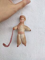 Елочная Игрушка Мальчик Хоккеист Старинная