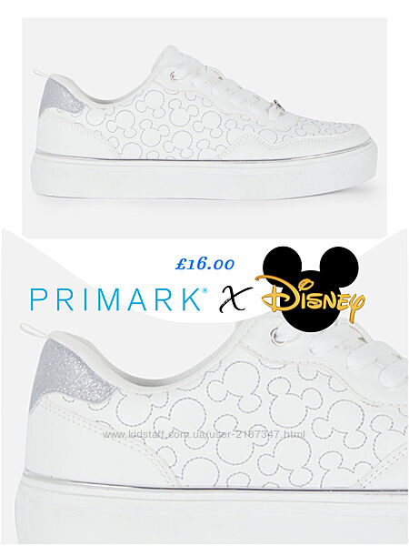 Кросівки Primark x Disney Mickey Mouse білі 38-39 25 см штучна шкіра