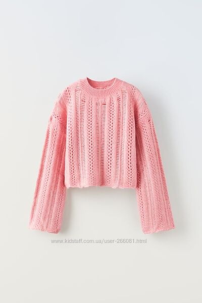 Ажурний трикотажний светр светрик Zara, ажурный трикотажный свитер Зара