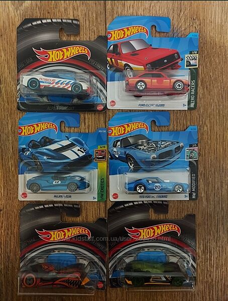 Нові машинки Hot Wheels, 6шт