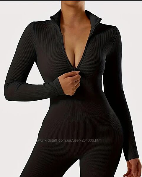 Комбінезон в рубчик для йоги, фітнесу, відпочинку 