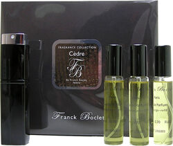Набор парфюмированной воды для мужчин Franck Boclet Cedre Travel Set Мини-спрей 20 мл  3 запасных флакона по 20 мл SNL11000