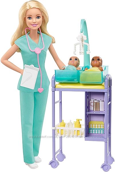 Набор Barbie блондинка Baby Doctor 